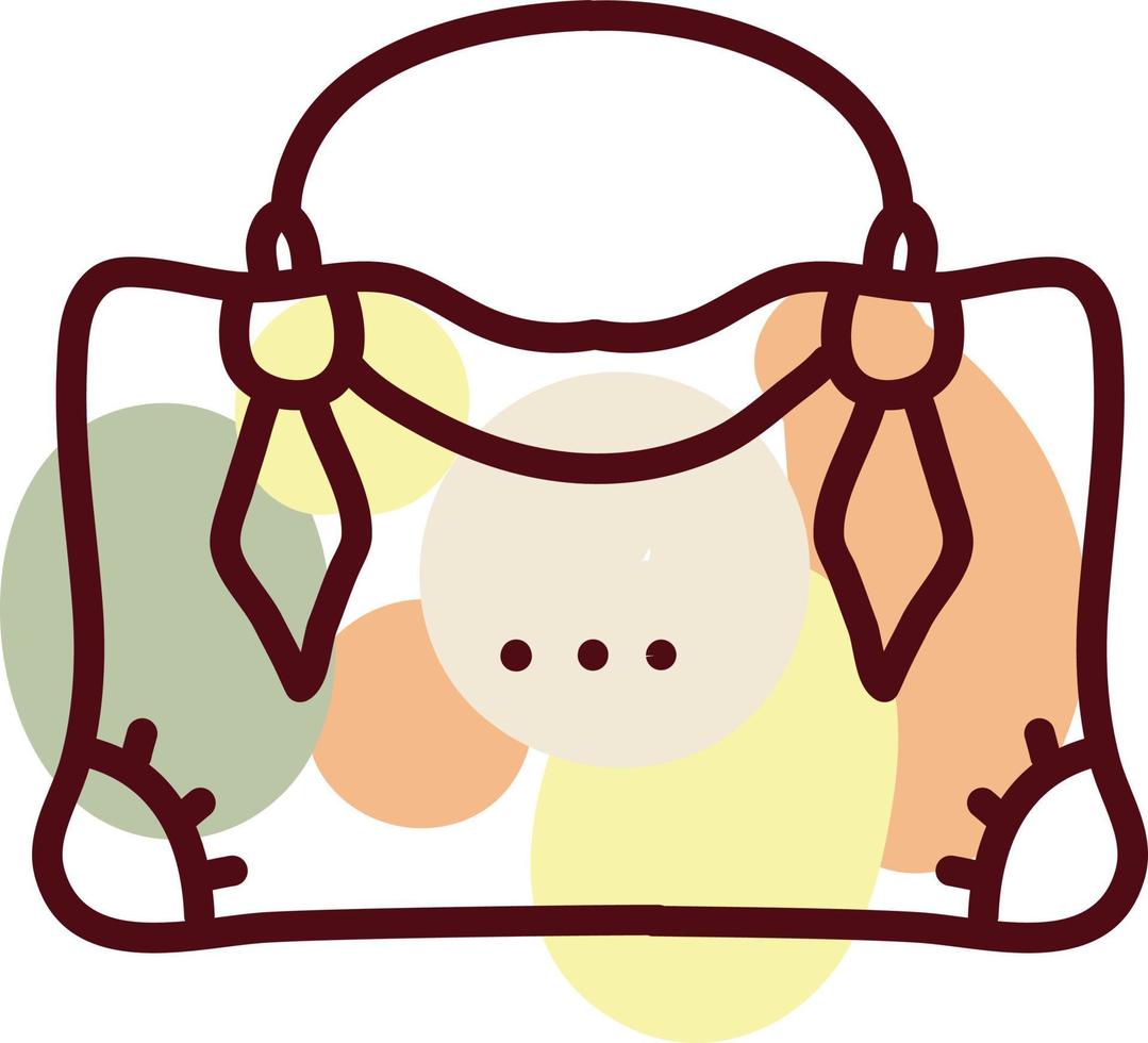 vrouwelijk tas, illustratie, vector Aan een wit achtergrond.