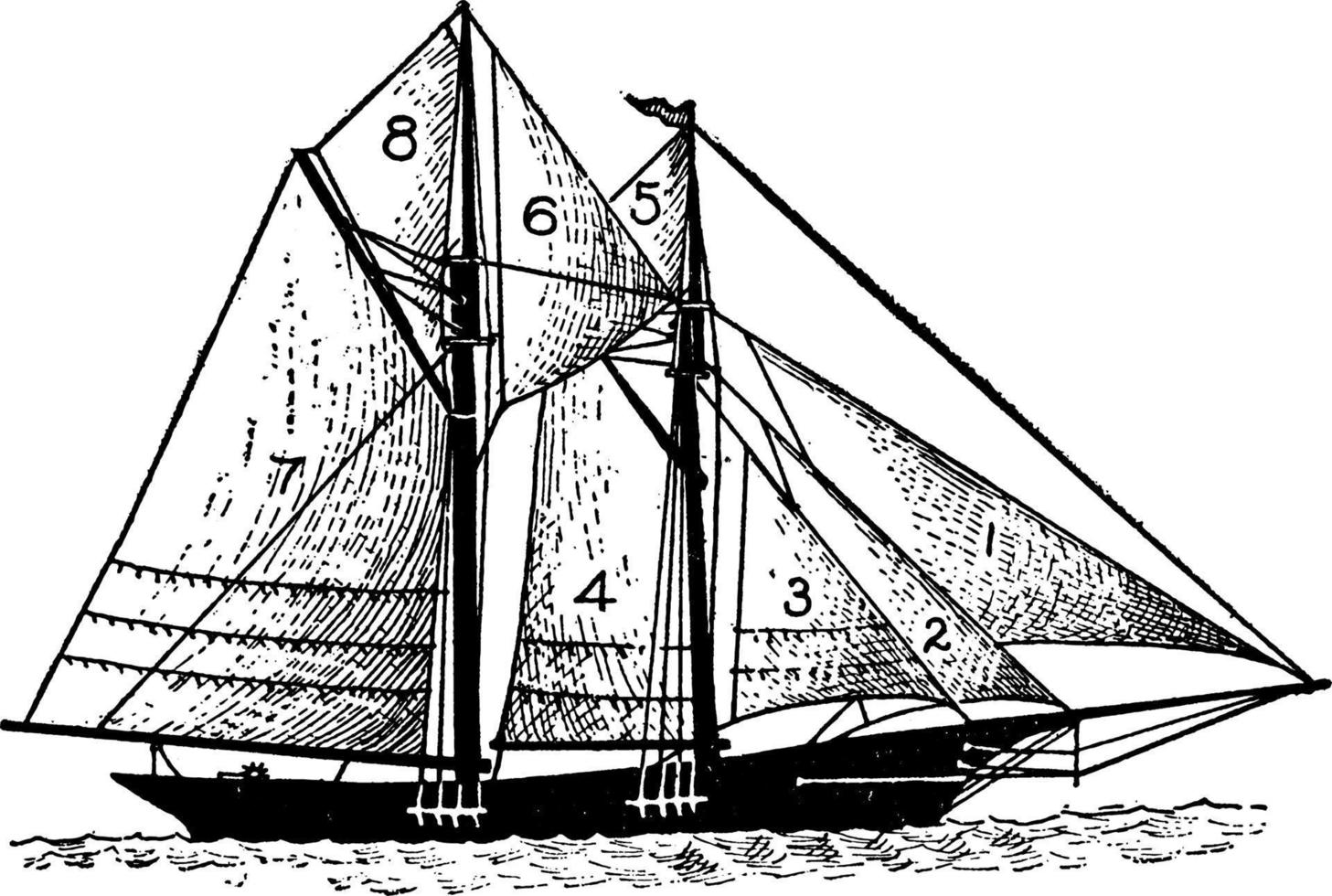 schip, wijnoogst illustratie vector