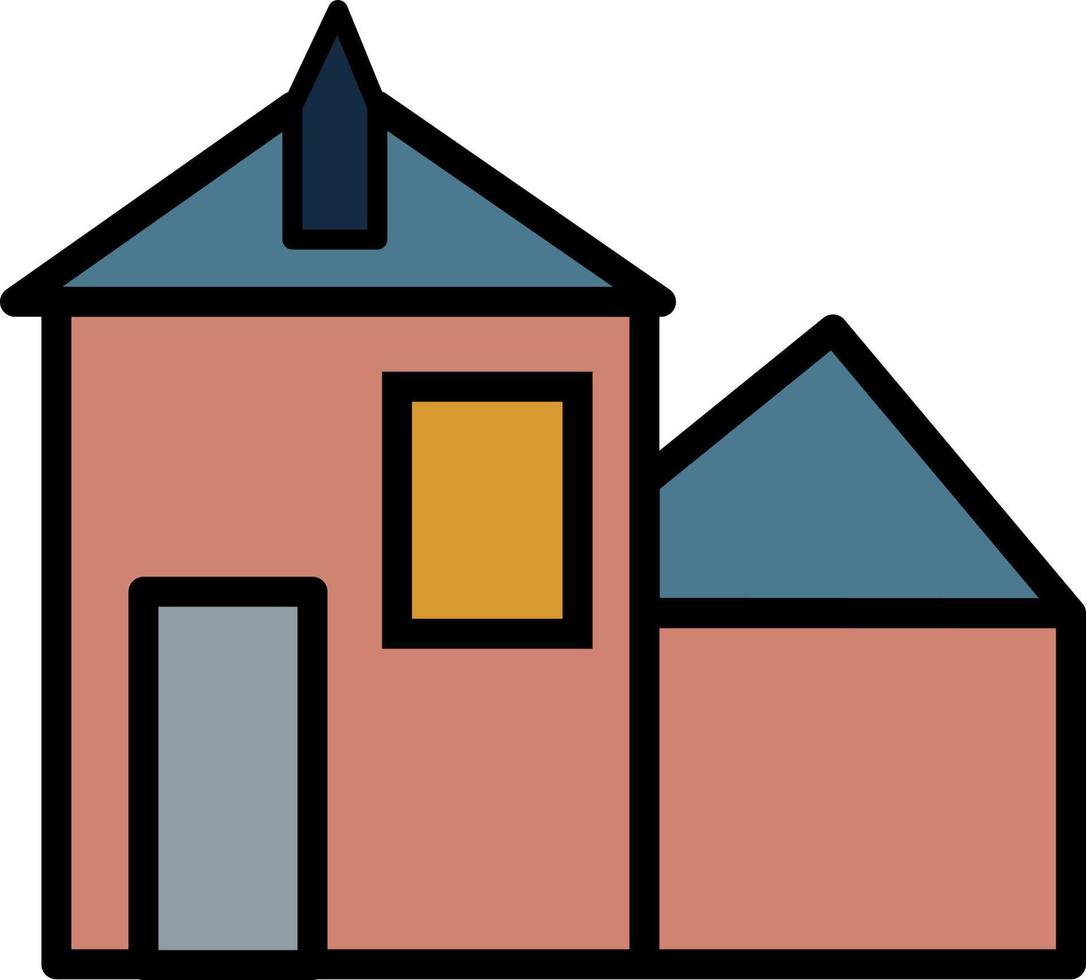 huis met garage, illustratie, vector, Aan een wit achtergrond. vector