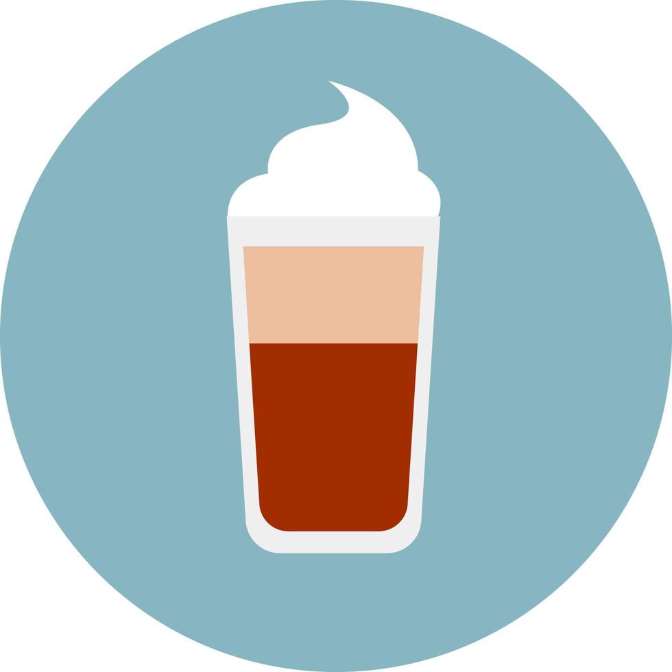 verkoudheid koffie met room, illustratie, vector Aan een wit achtergrond.