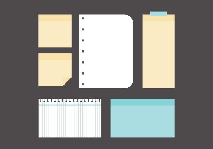 Set van post-its en Memo Notes vector