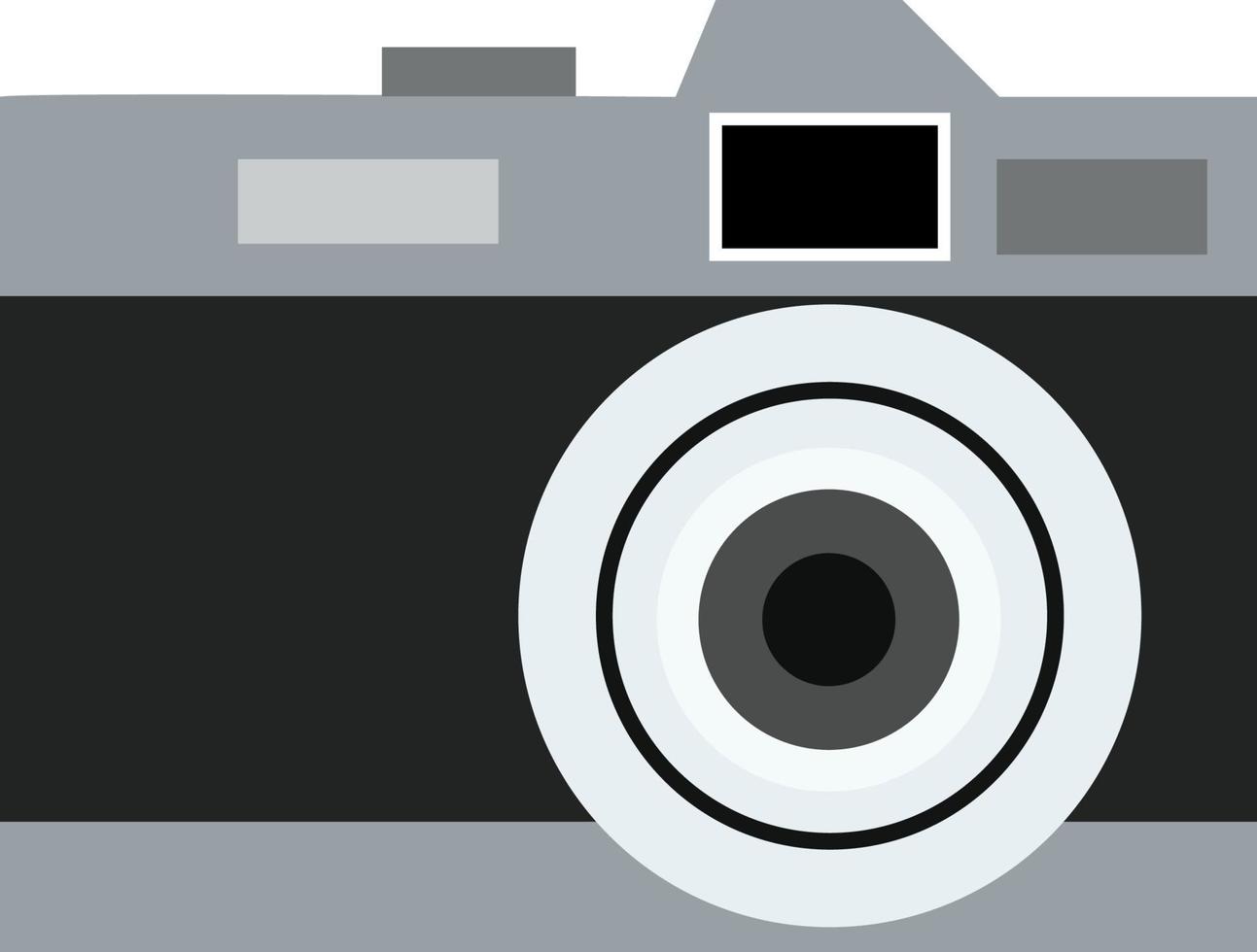 een oud zwart camera, vector of kleur illustratie.