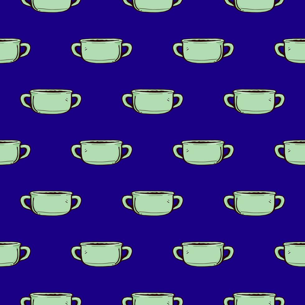 heet soep , naadloos patroon Aan een blauw achtergrond. vector