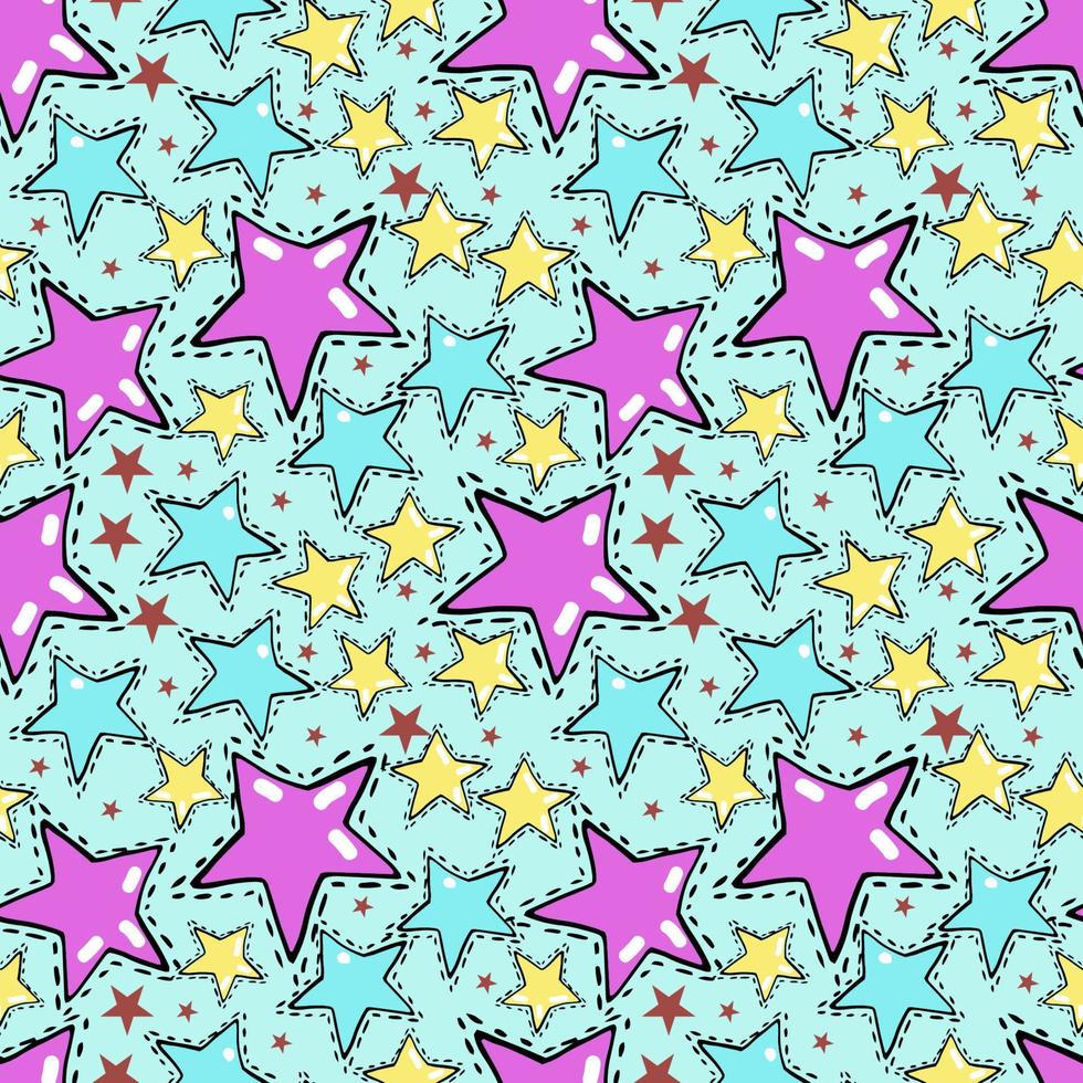 vector hand- getrokken doodles sterren naadloos patroon.