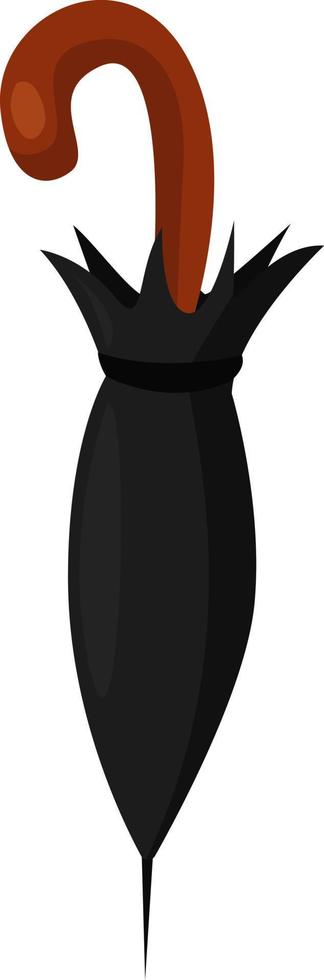 zwart paraplu, illustratie, vector Aan wit achtergrond.