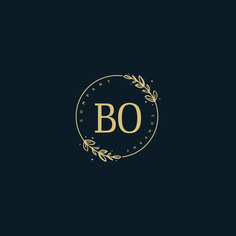 eerste bo schoonheid monogram en elegant logo ontwerp, handschrift logo van eerste handtekening, bruiloft, mode, bloemen en botanisch met creatief sjabloon. vector