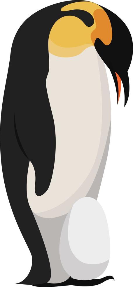 vader pinguïn met ei, illustratie, vector Aan wit achtergrond