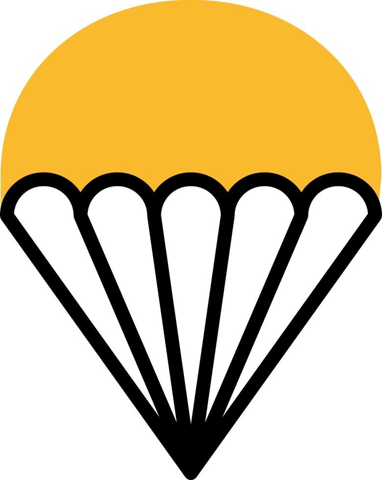 vlucht parachute, illustratie, vector Aan een wit achtergrond.