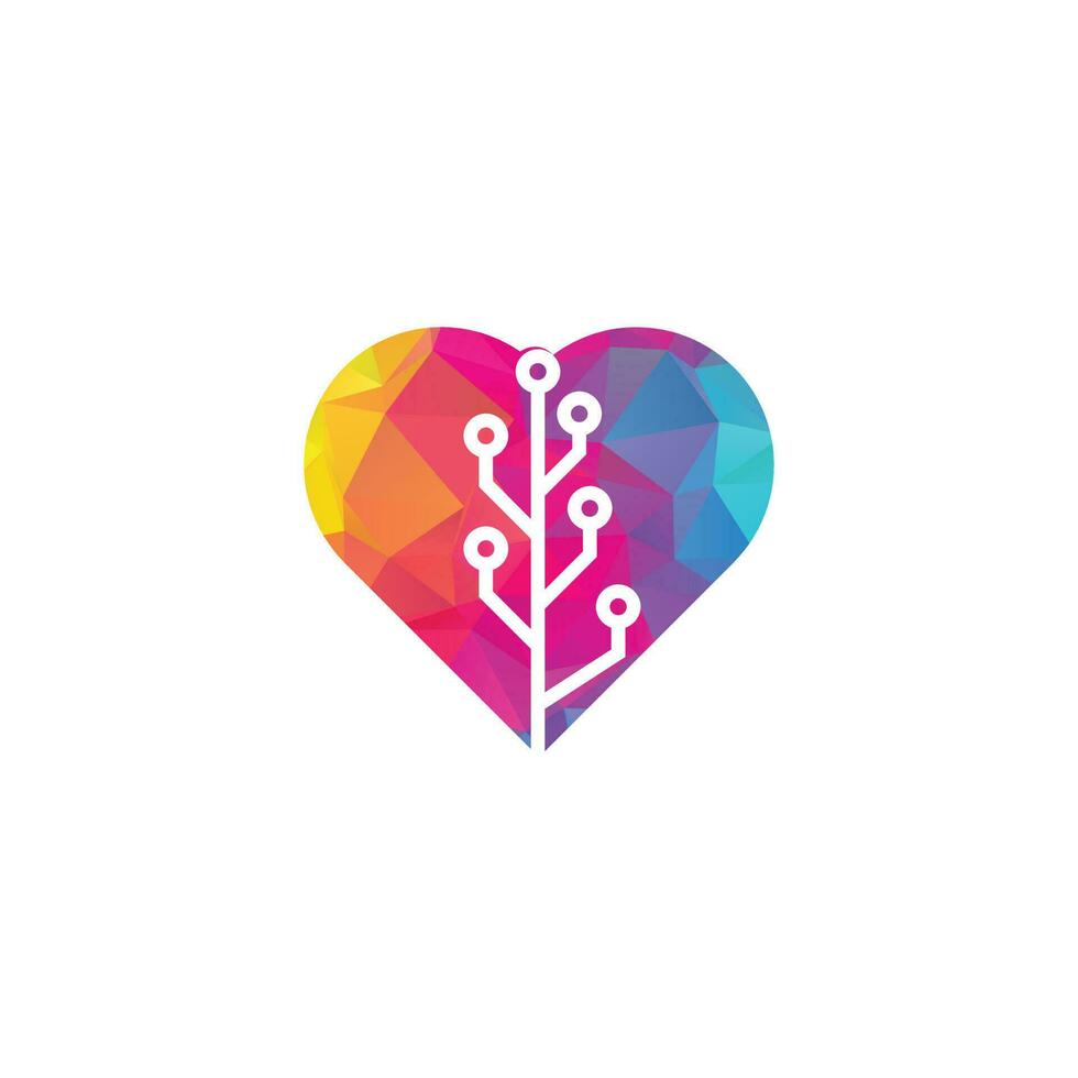 tech boom hart vorm concept logo sjabloon ontwerp. vector