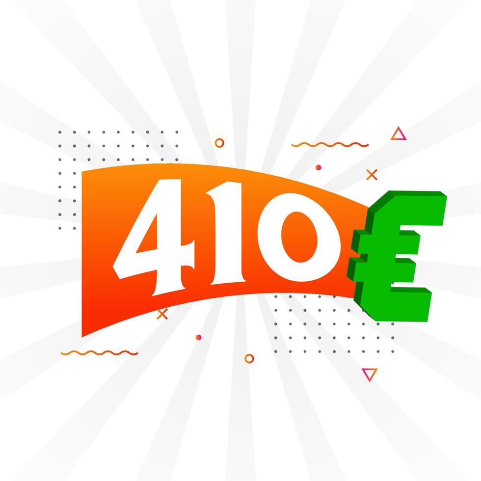 410 euro valuta vector tekst symbool. 410 euro Europese unie geld voorraad vector