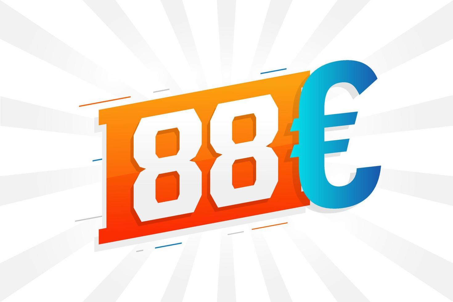 88 euro valuta vector tekst symbool. 88 euro Europese unie geld voorraad vector