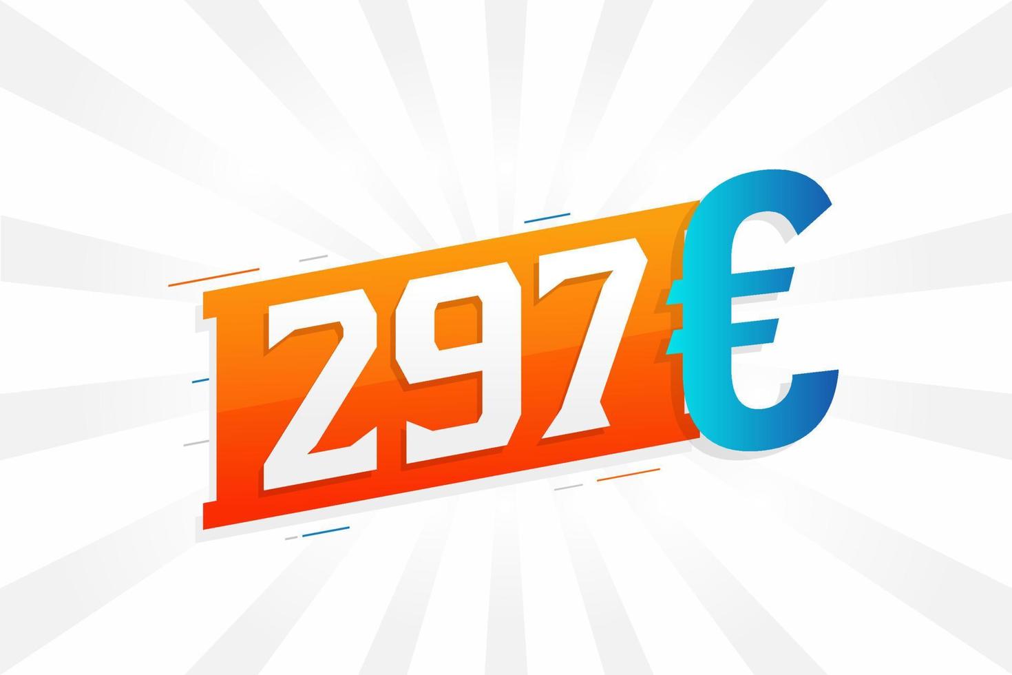 297 euro valuta vector tekst symbool. 297 euro Europese unie geld voorraad vector