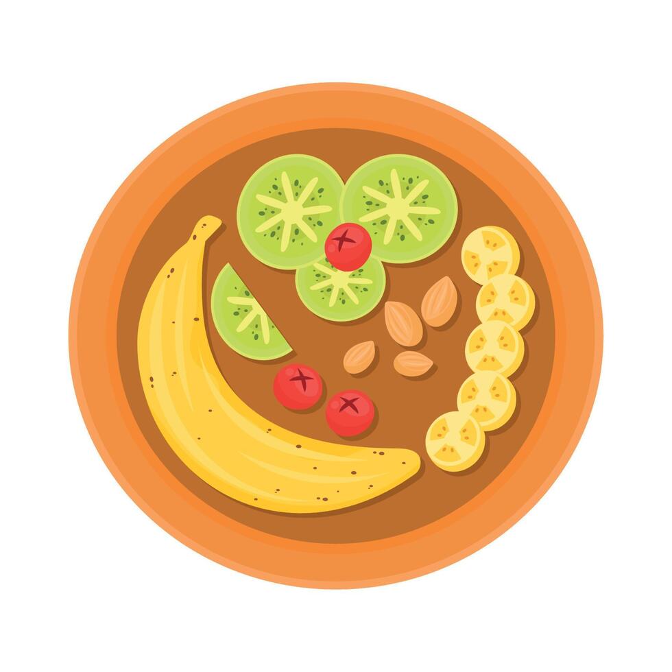 fruit en noten ontbijt vector