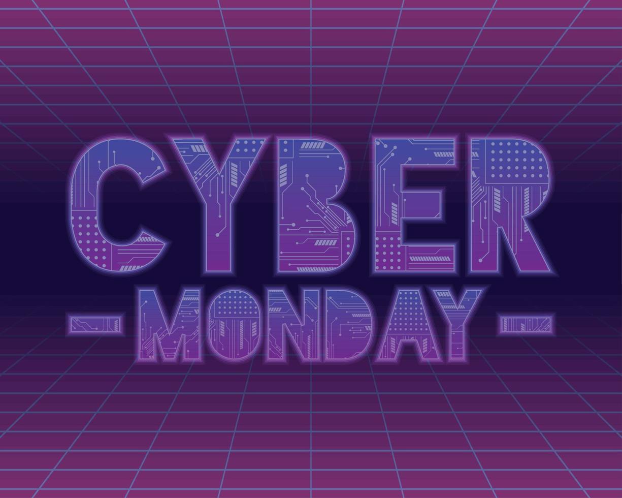 cyber maandag Purper poster vector