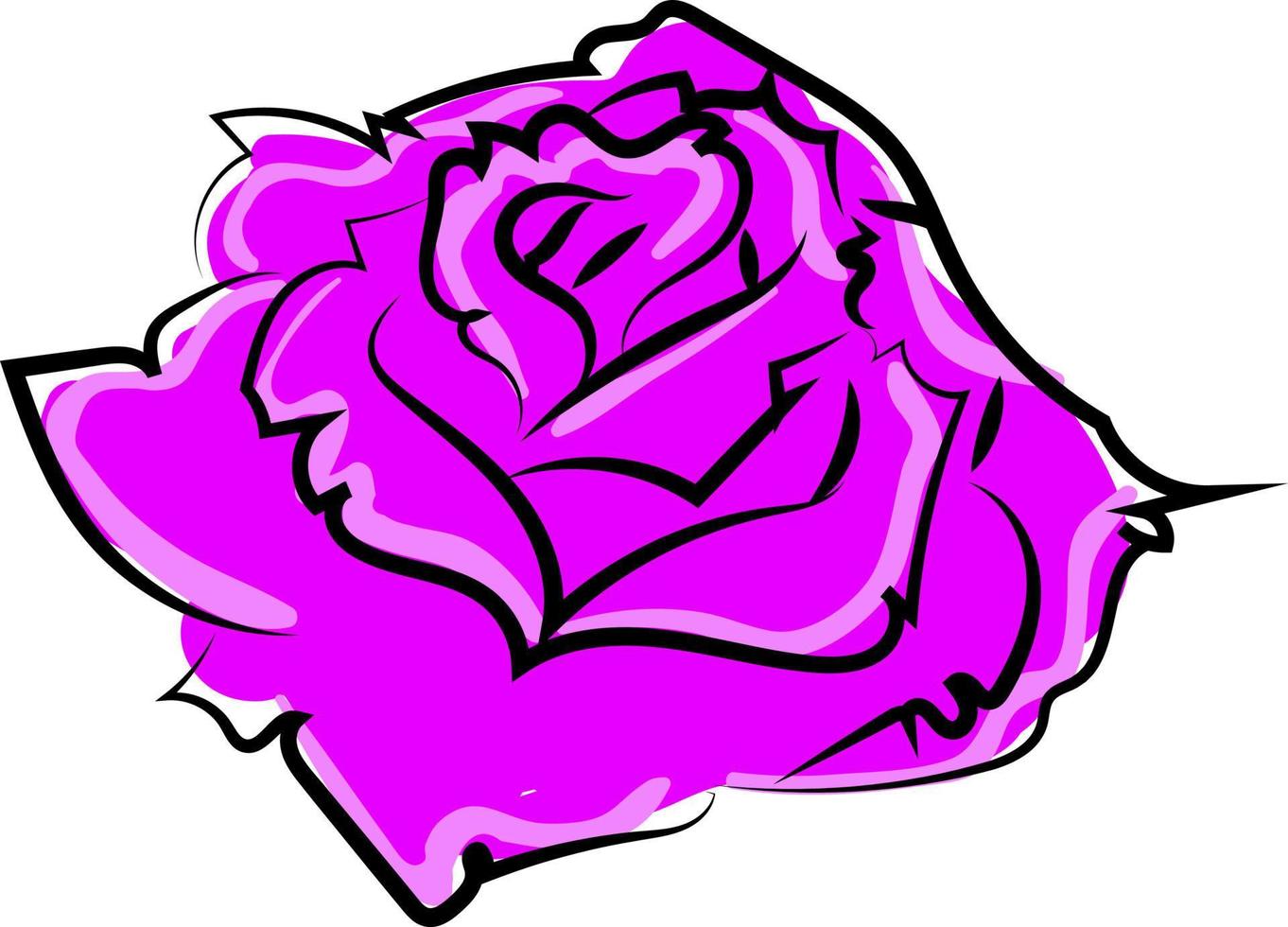 Purper roos, illustratie, vector Aan wit achtergrond.