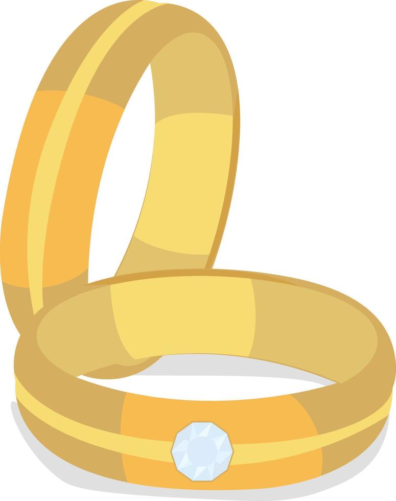 bruiloft ringen, illustratie, vector Aan wit achtergrond