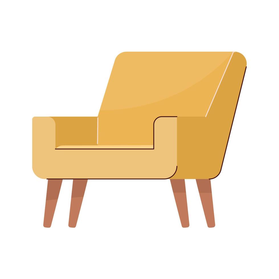 geel sofa huis meubilair vector