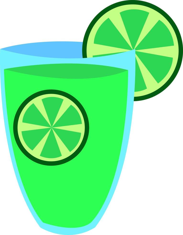 glas van citrus sap, illustratie, vector Aan wit achtergrond.