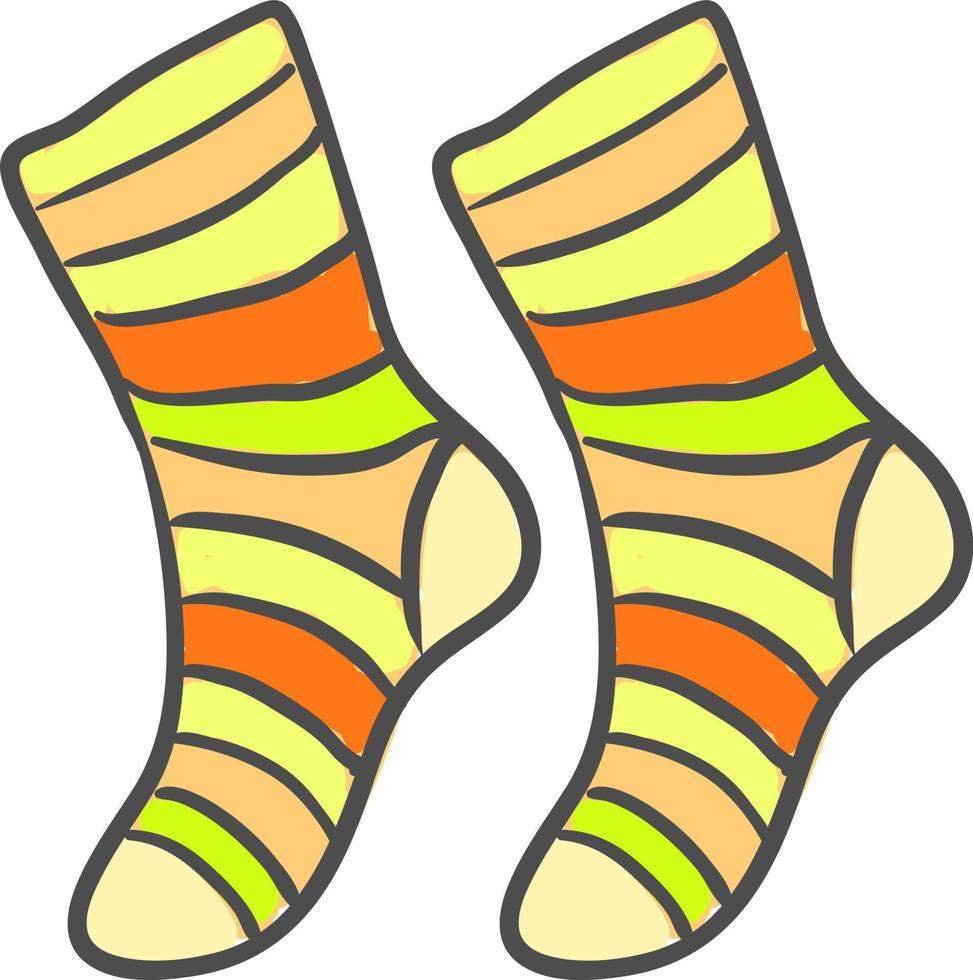 veelkleurig sokken, illustratie, vector Aan wit achtergrond.