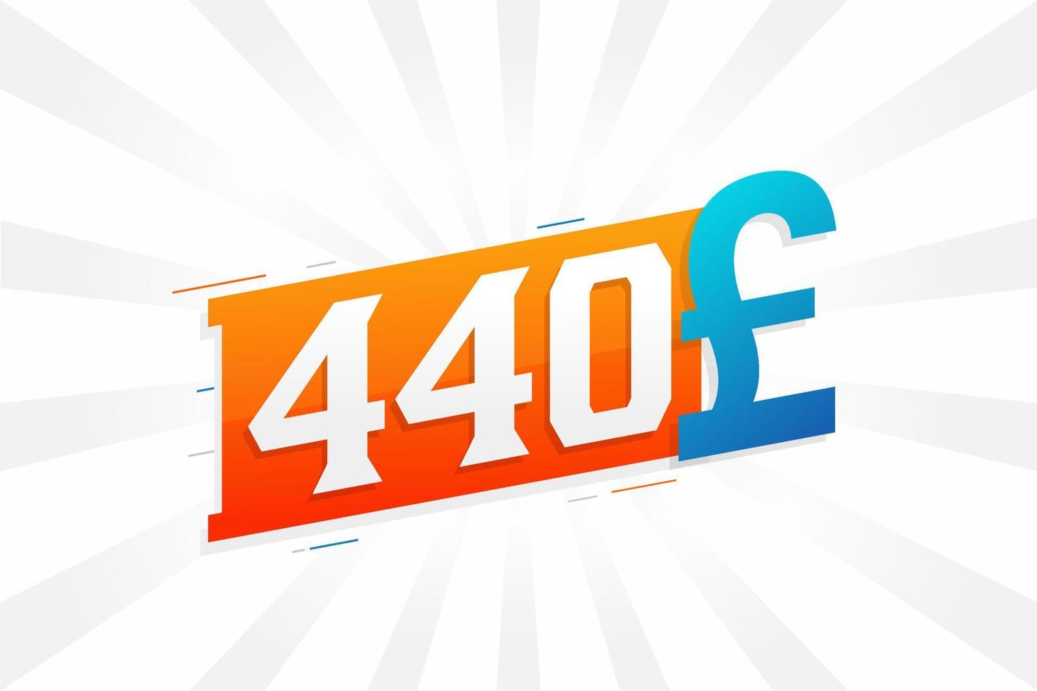 440 pond valuta vector tekst symbool. 440 Brits pond geld voorraad vector