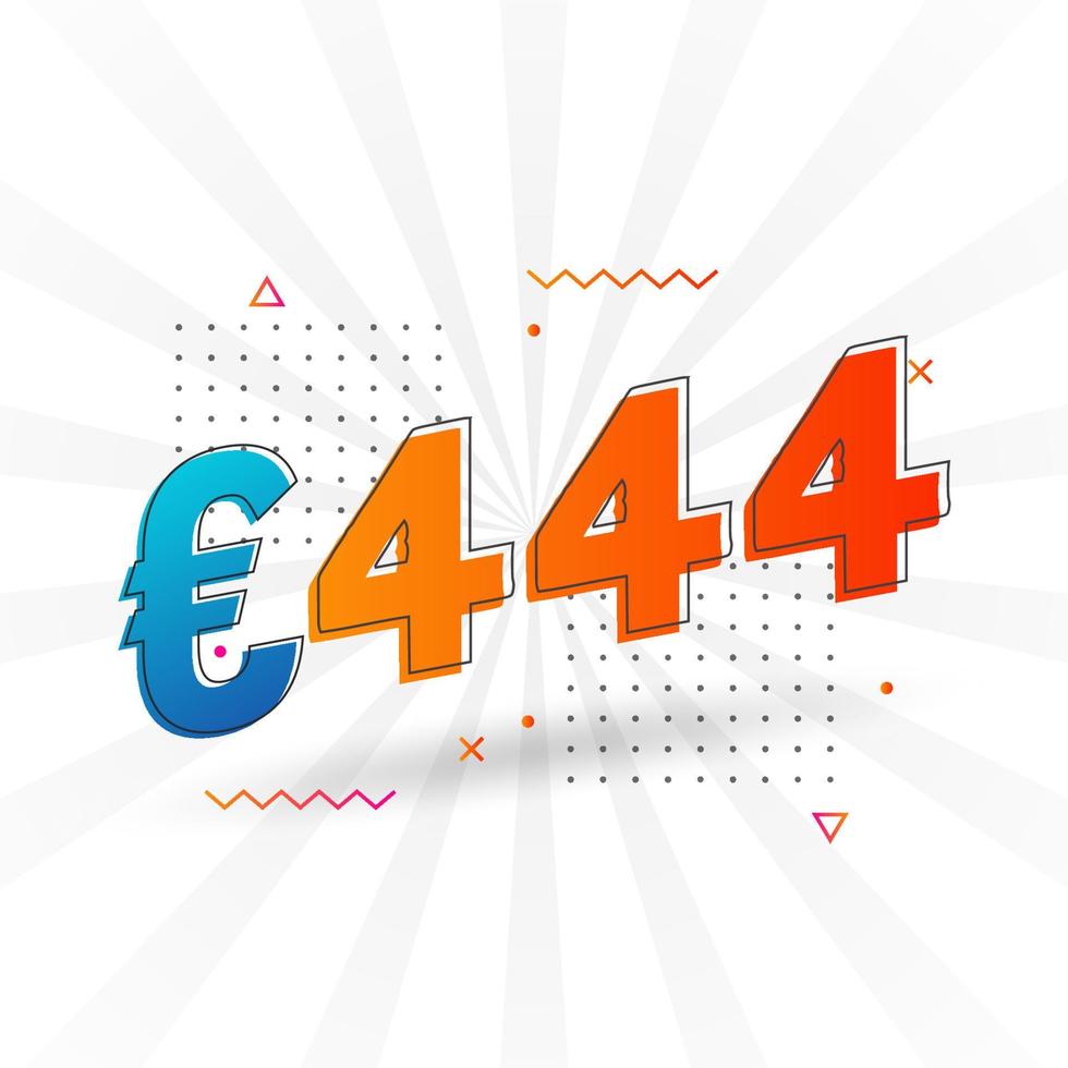 444 euro valuta vector tekst symbool. 444 euro Europese unie geld voorraad vector