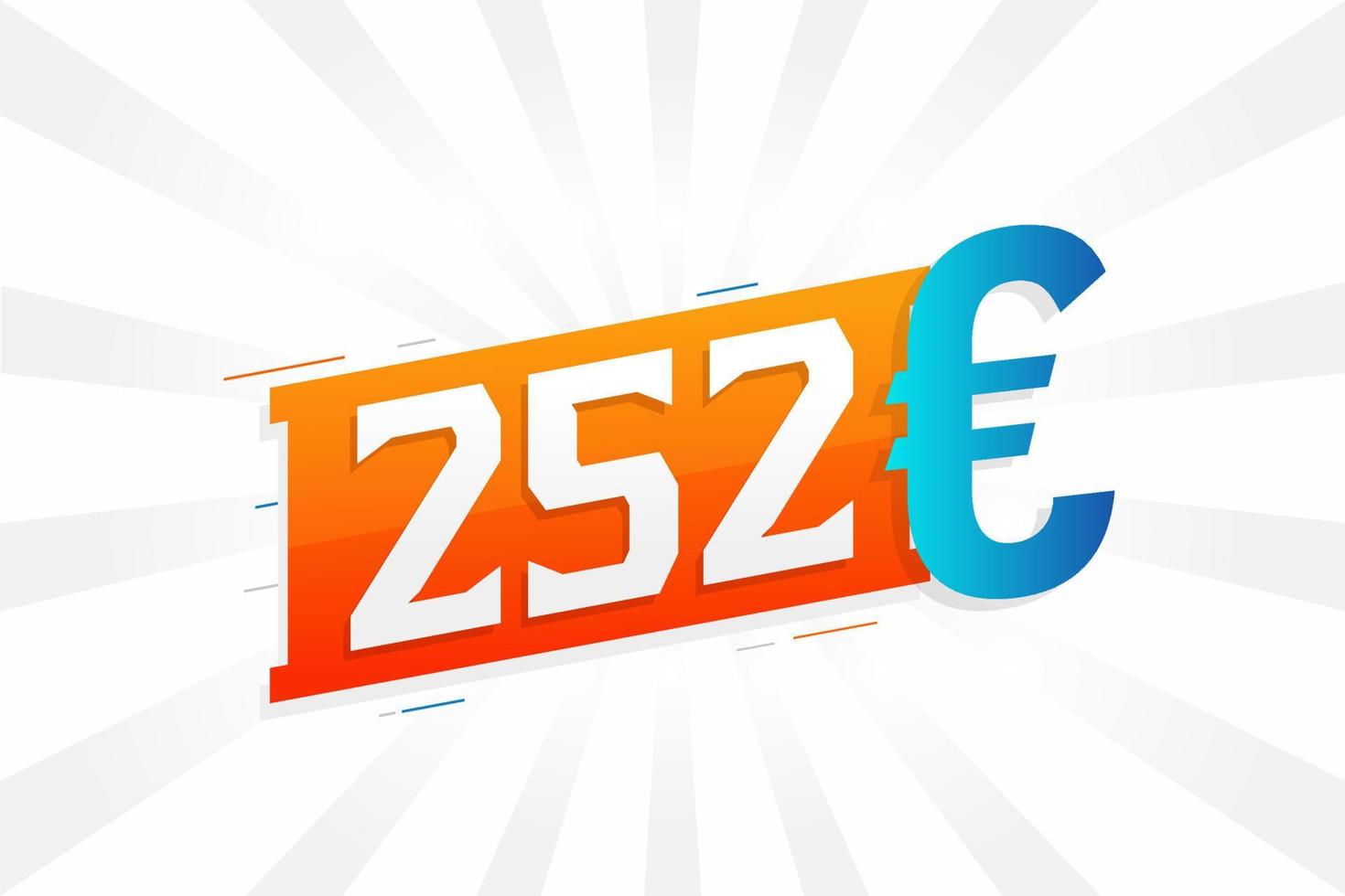 252 euro valuta vector tekst symbool. 252 euro Europese unie geld voorraad vector