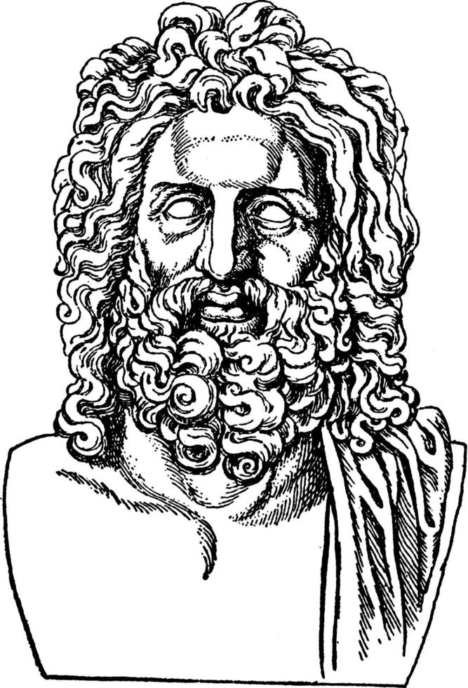 Zeus wijnoogst illustratie. vector