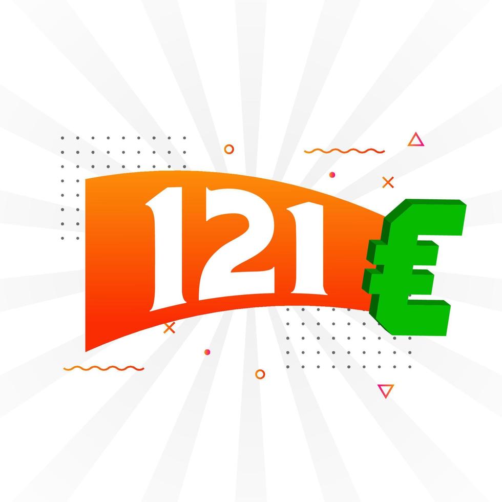 121 euro valuta vector tekst symbool. 121 euro Europese unie geld voorraad vector