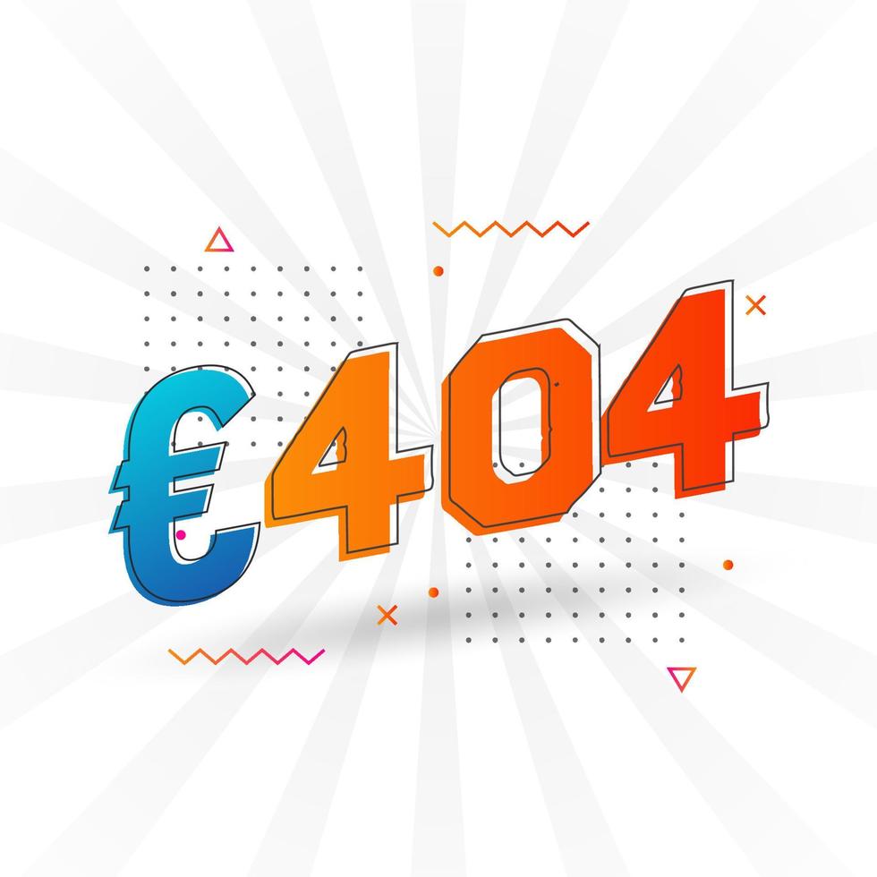 404 euro valuta vector tekst symbool. 404 euro Europese unie geld voorraad vector