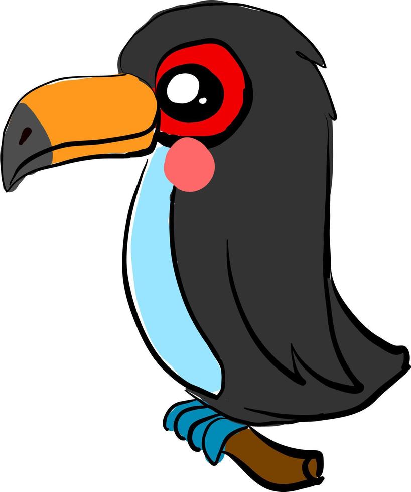 schattig toekan vogel, illustratie, vector Aan wit achtergrond.