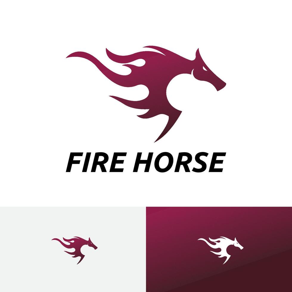 brand paard heet brand dieren in het wild sport dier logo vector