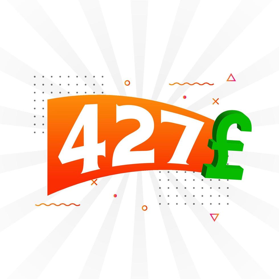 427 pond valuta vector tekst symbool. 427 Brits pond geld voorraad vector