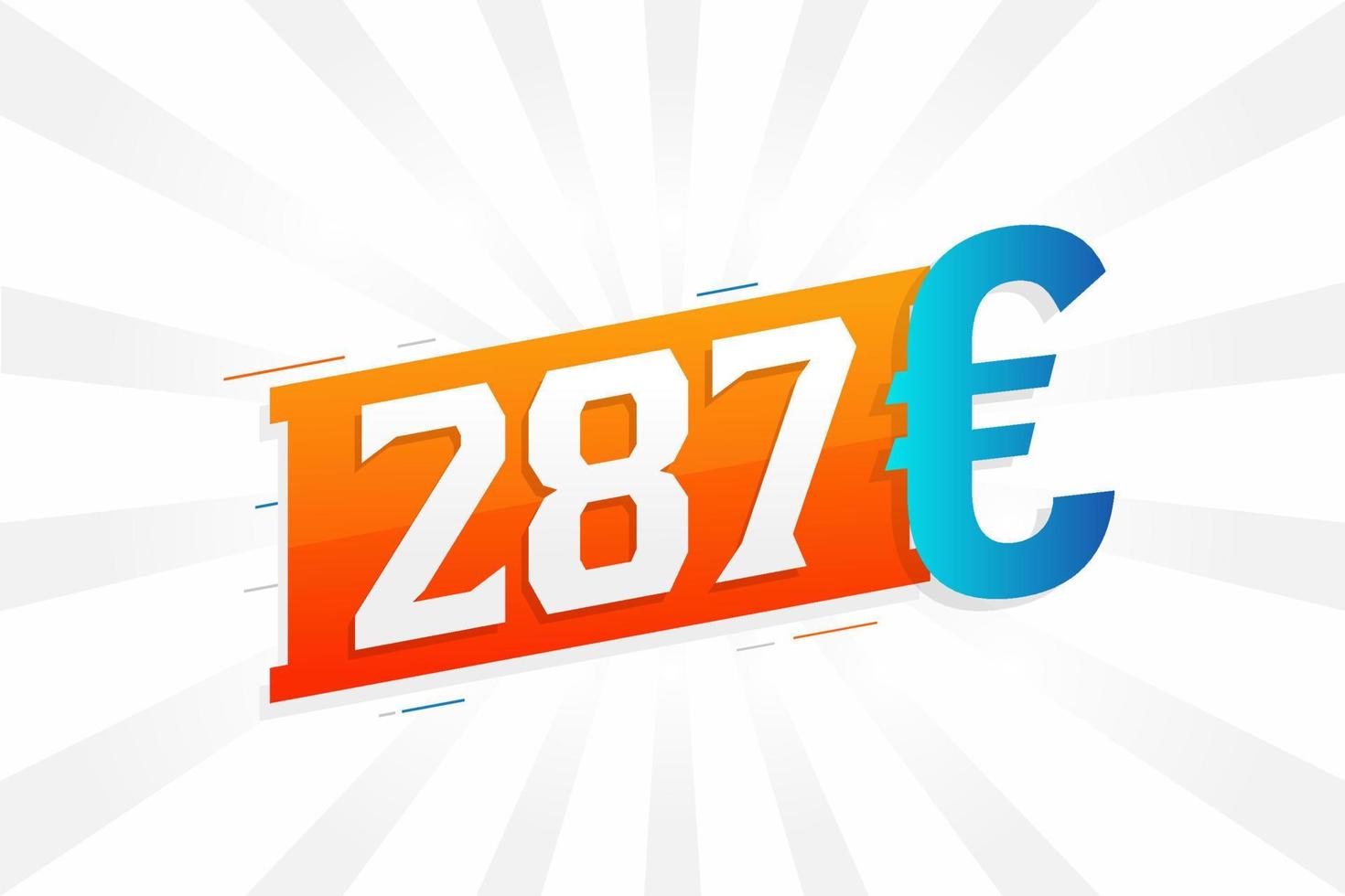 287 euro valuta vector tekst symbool. 287 euro Europese unie geld voorraad vector