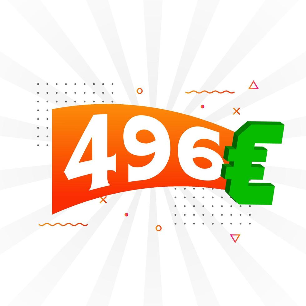 496 euro valuta vector tekst symbool. 496 euro Europese unie geld voorraad vector