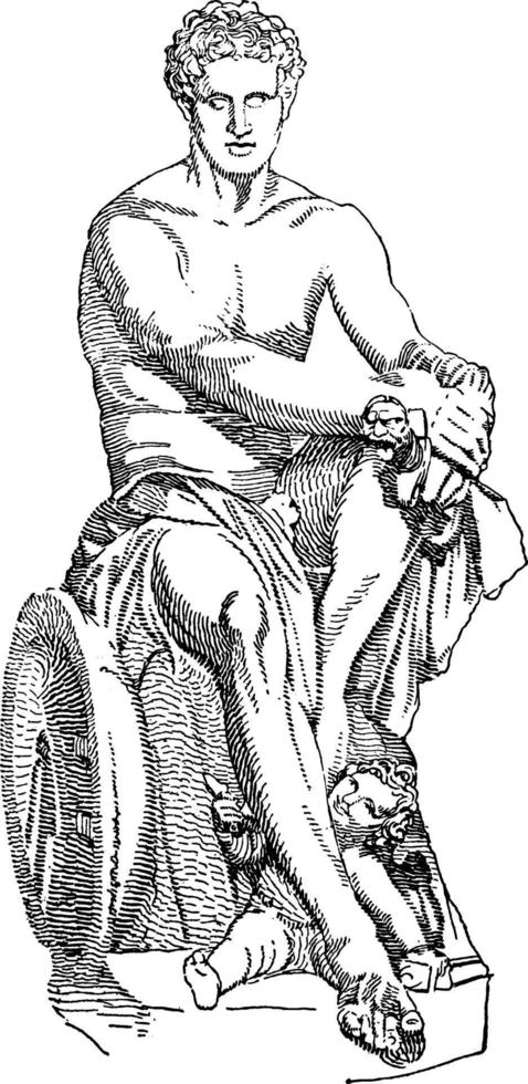 Ares ludovisi wijnoogst illustratie. vector