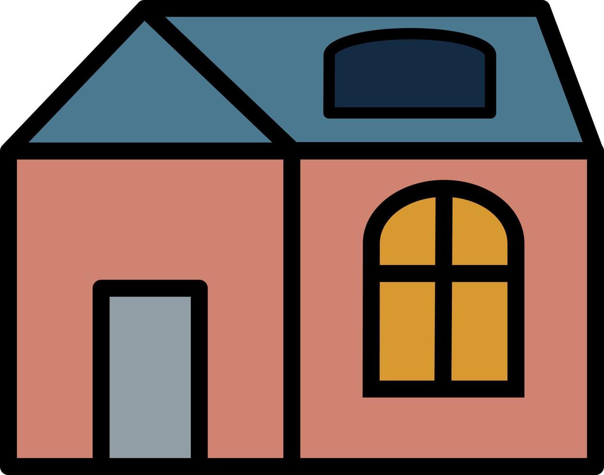 huis met grijs deur, illustratie, vector, Aan een wit achtergrond. vector