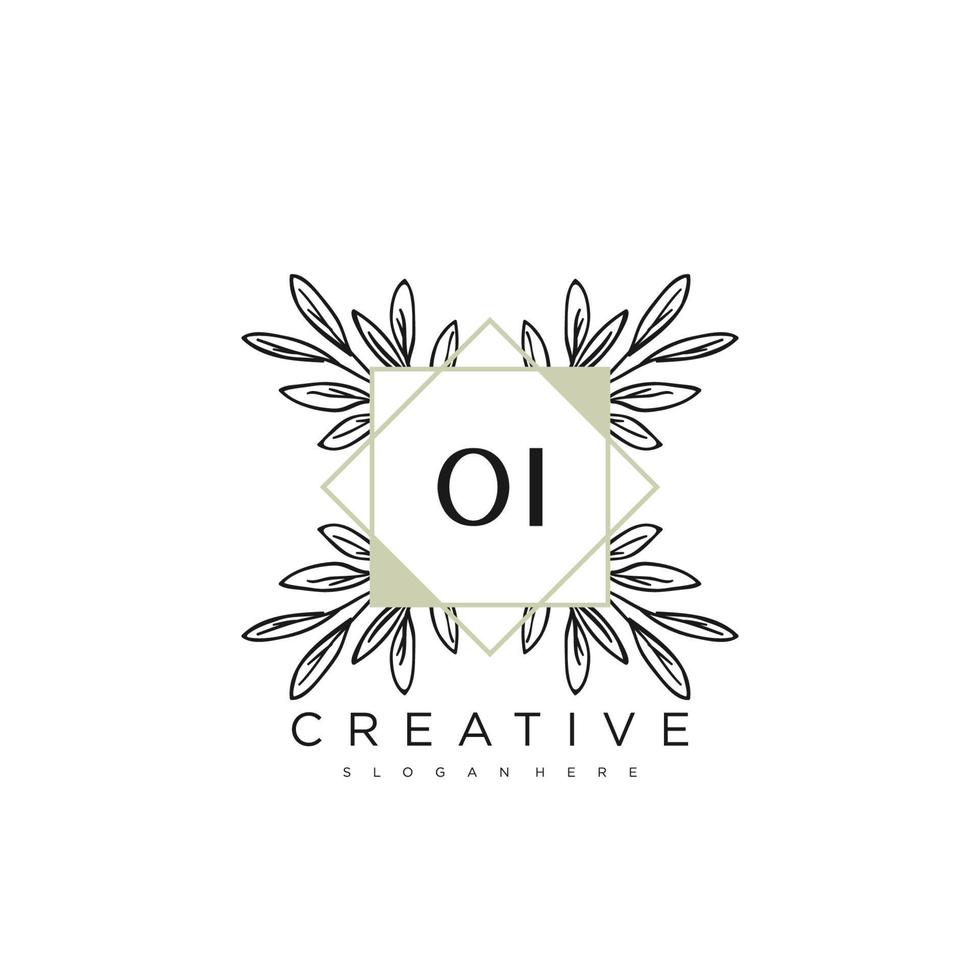 oi eerste brief bloem logo sjabloon vector premie vector kunst