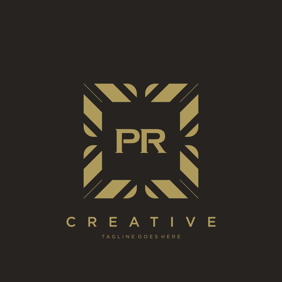 pr eerste brief luxe ornament monogram logo sjabloon vector