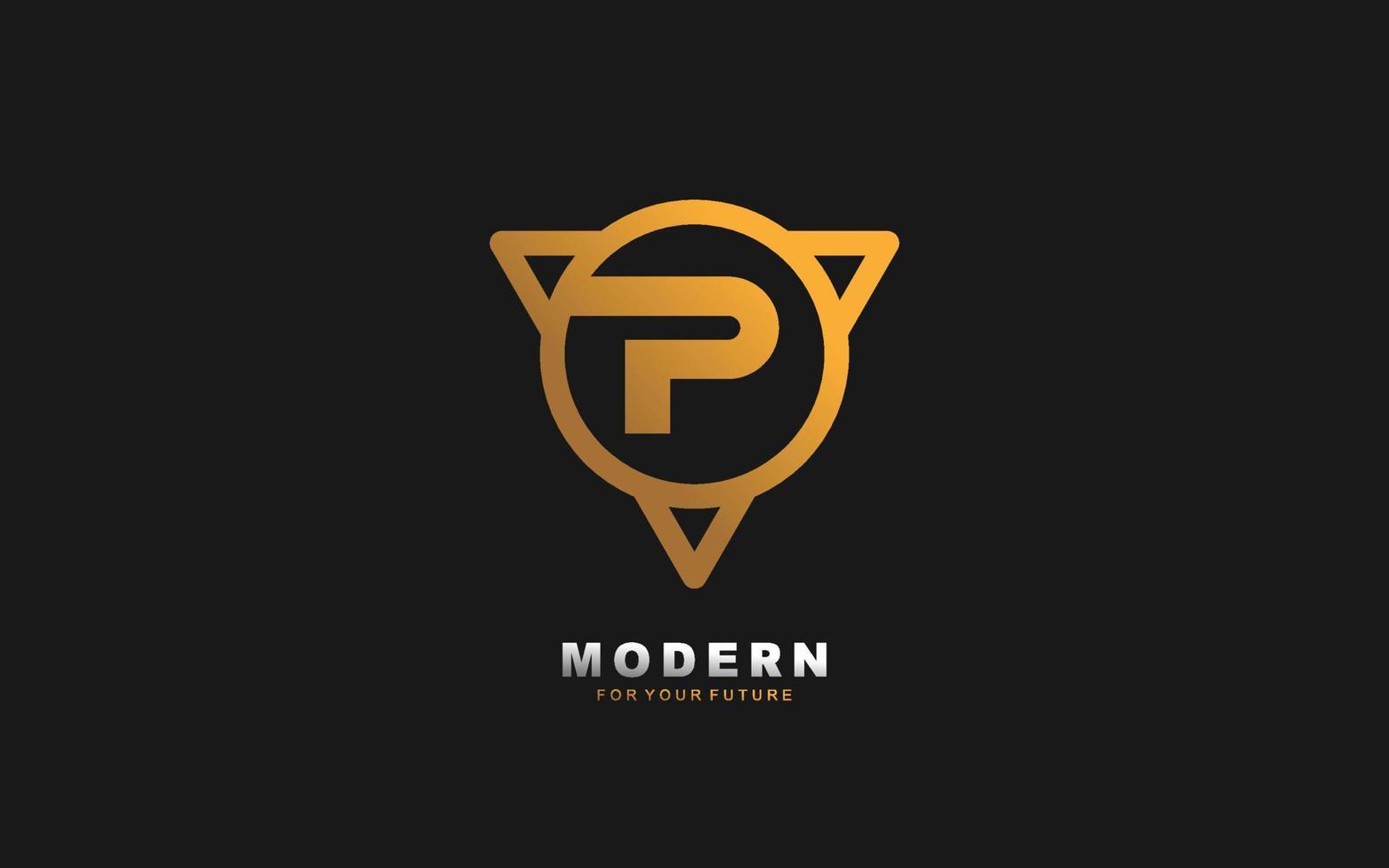 p brief logo abstract voor identiteit bedrijf. alfabet sjabloon vector illustratie voor uw merk.