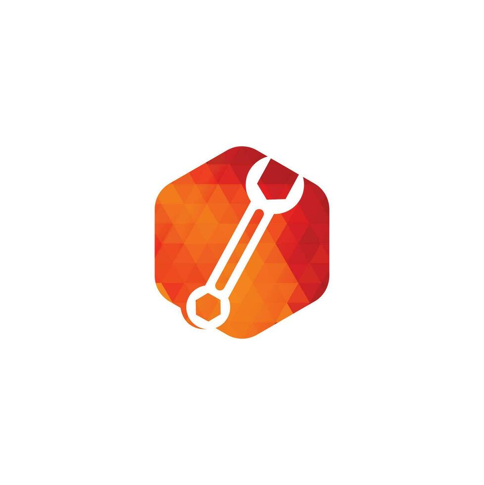 moersleutel logo ontwerp sjabloon vector. moersleutel reparatie logo icoon met swoosh grafisch element vector