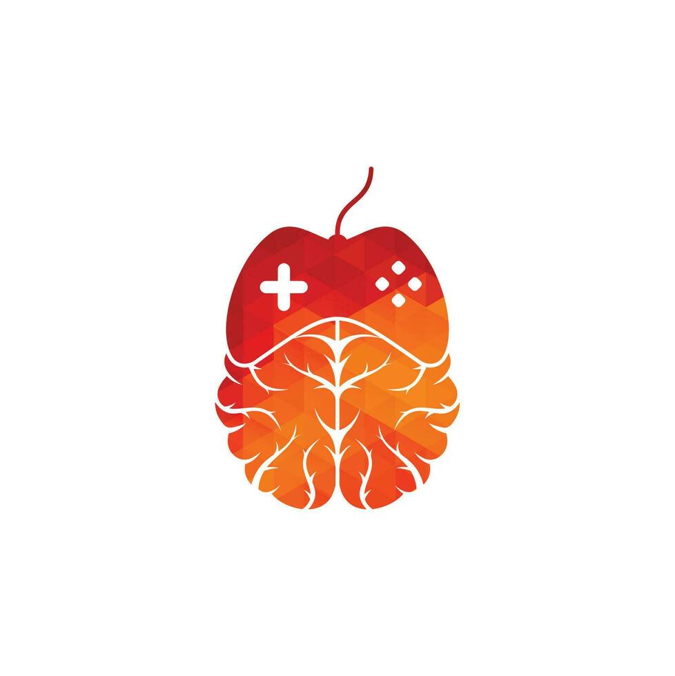 hersenen spel logo vector. hersenen en spel logo ontwerp vector