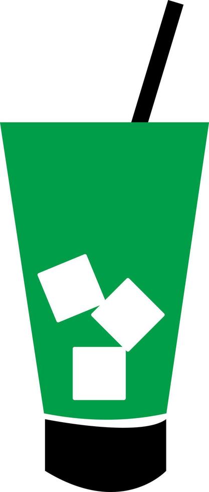 groen cocktail, illustratie, vector, Aan een wit achtergrond. vector