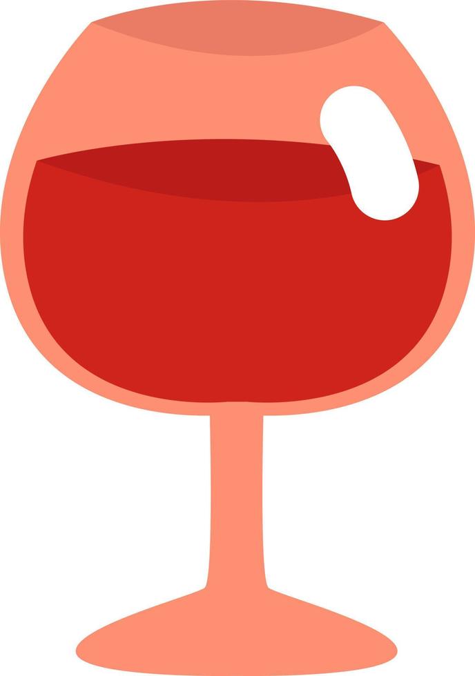 wijn glas, illustratie, vector Aan een wit achtergrond.
