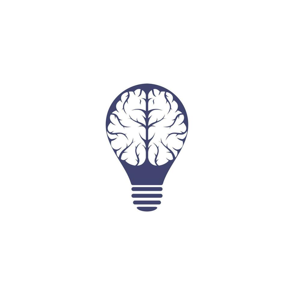 hersenen lamp vorm concept logo ontwerp. brainstorm macht denken hersenen logotype icoon vector