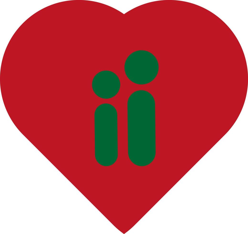 twee ik in een hart logo, illustratie, vector Aan een wit achtergrond.