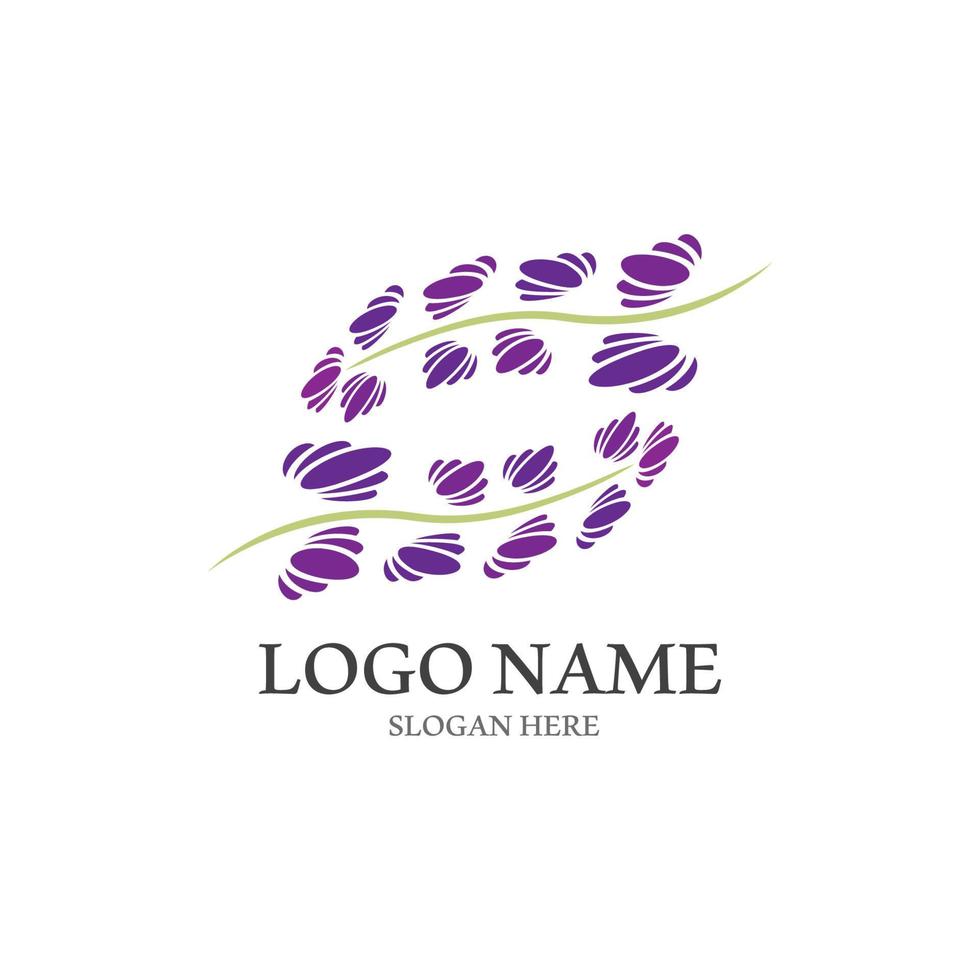 verse lavendel bloem logo vector