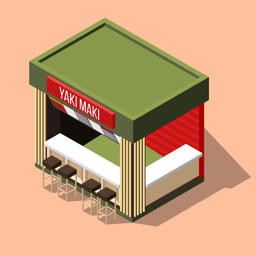 isometrische sushibar vector