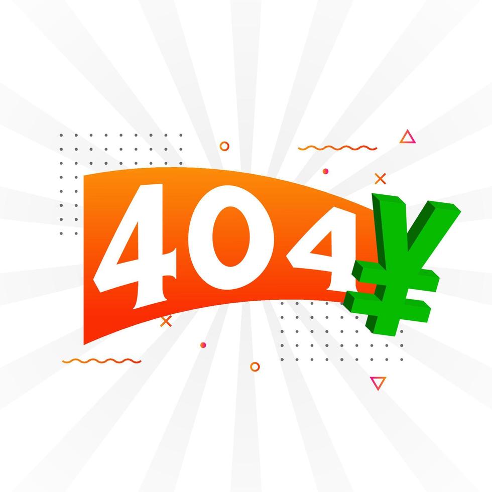 404 yuan Chinese valuta vector tekst symbool. 404 yen Japans valuta geld voorraad vector