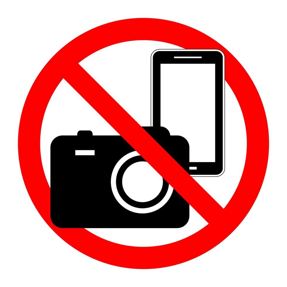 teken verboden mobiel telefoon en camera vector