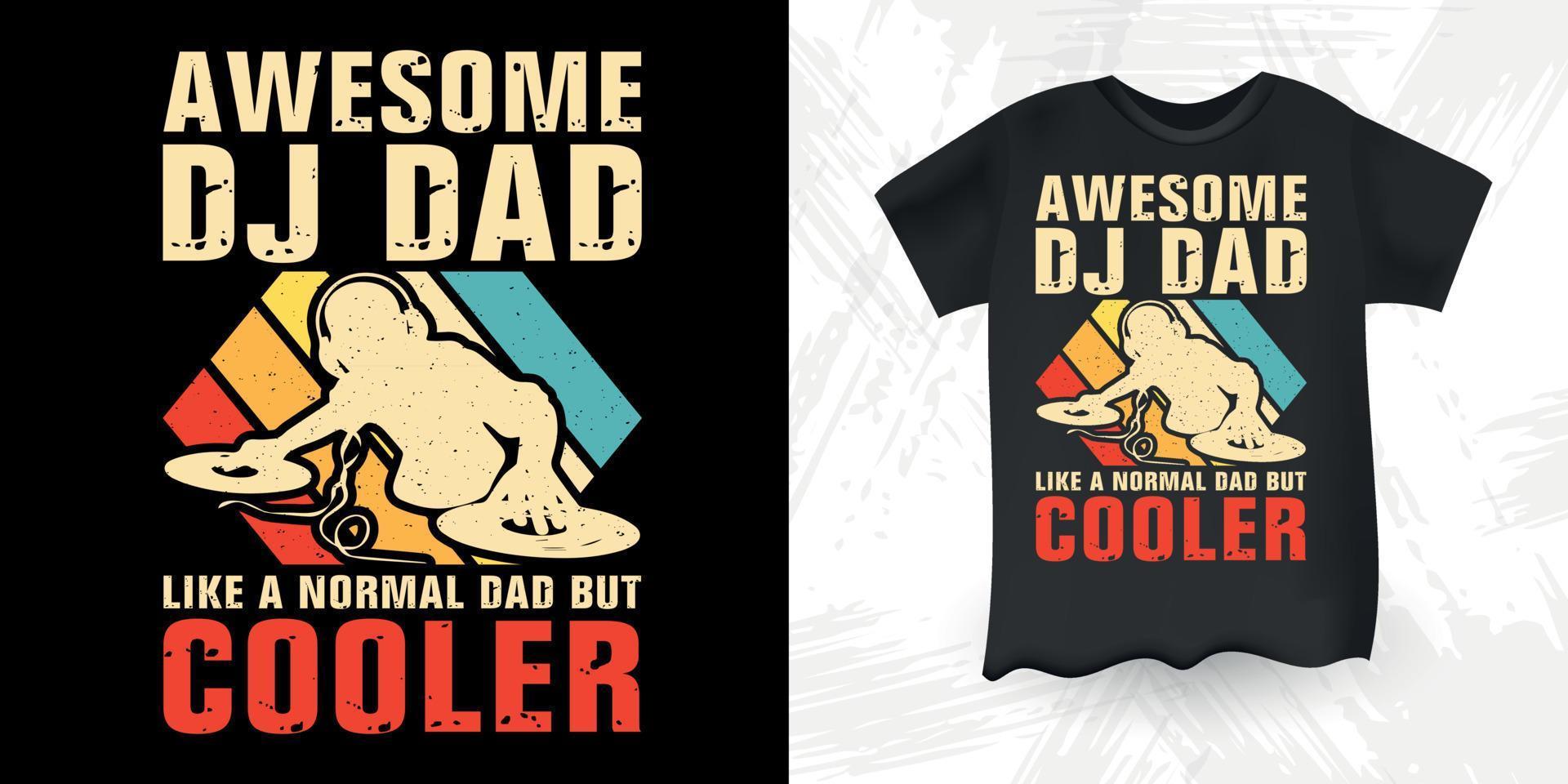 vader dag grappig dj muziek- minnaar retro wijnoogst vader dag muziek- dj t-shirt ontwerp vector